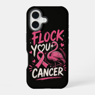 Coque iPhone 16 Soutien de guerrier contre le cancer du sein au fl