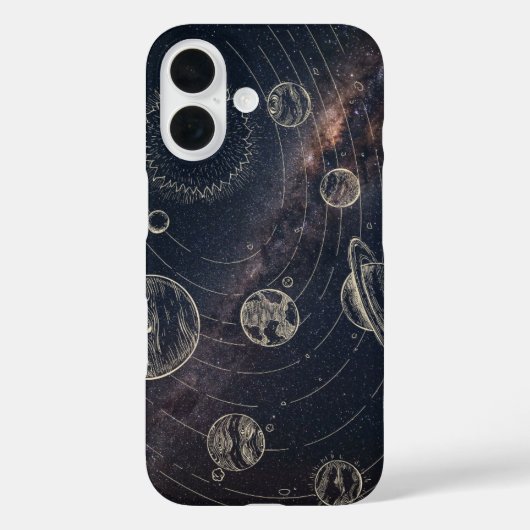 Coque iPhone 16 Space – Planètes et Galaxie (Verso)