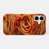Coque iPhone 16 Spaghetti avec Sauce Tomate drôle (Verso Horizontal)