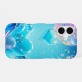 Coque iPhone 16 Sparkling Crystal Hearts and Bubbles Phone Case (Verso Horizontal)