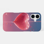 Coque iPhone 16 Sparkling Heart & Cherry Romantic Phone Case (Verso Horizontal)
