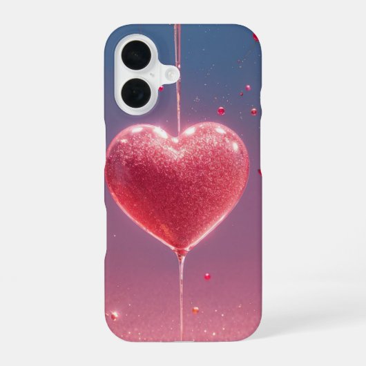 Coque iPhone 16 Sparkling Heart & Cherry Romantic Phone Case (Verso)