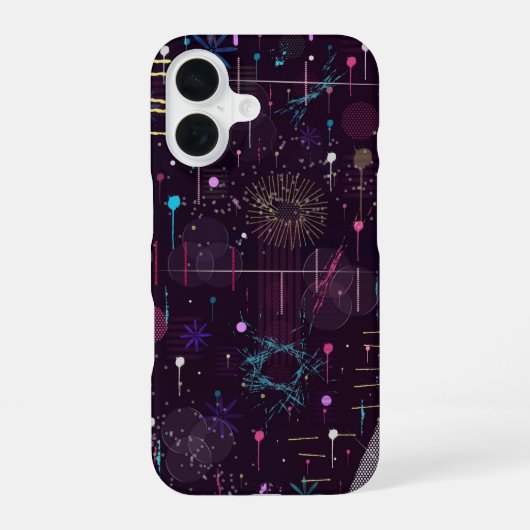 Coque iPhone 16 Spectacle de feux d'artifice : Art abstrait (Verso)
