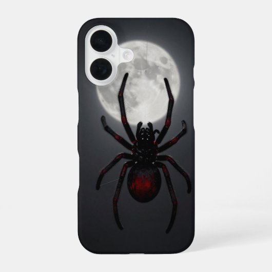 Coque iPhone 16 Spider and Full Moon Dark Gothic Case (Verso)