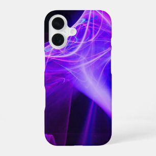 COQUE iPhone 16 SPIRALES FRACTALES EN BLEU VIOLET ROSE