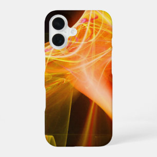 COQUE iPhone 16 SPIRALES FRACTALES EN JAUNE ORANGE ROUGE