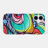 Coque iPhone 16 spirales rétro (Verso Horizontal)