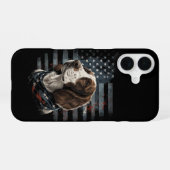 Coque iPhone 16 Springer Spaniel Chien Drapeau Américain (Verso Horizontal)