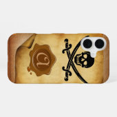 Coque iPhone 16 SQUELETTE ÉPÉES CROISÉES monogramme sceau de cire (Verso Horizontal)