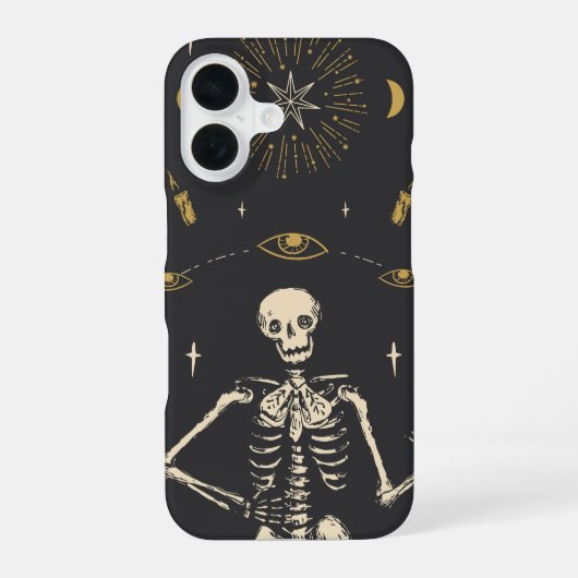 Coque iPhone 16 Squelette mystique (Verso)