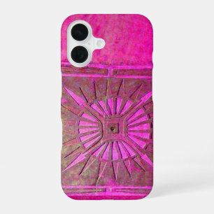 Coque iPhone 16 STAR DU MATIN, Rose, Noir, Fuchsia Monogramme
