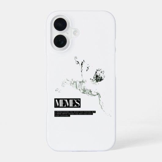 Coque iPhone 16 Statue de chute de Memer Thinking (Verso)