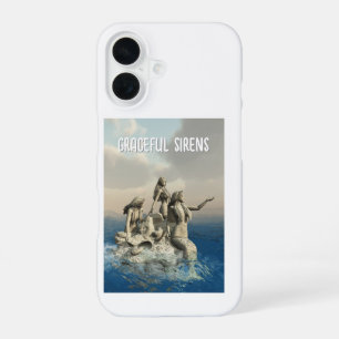 Coque iPhone 16 Statue de sirènes. Personnalisé