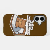 Coque iPhone 16 Sticker pour ours mignon (Verso Horizontal)
