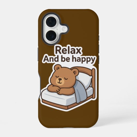Coque iPhone 16 Sticker pour ours mignon (Verso)