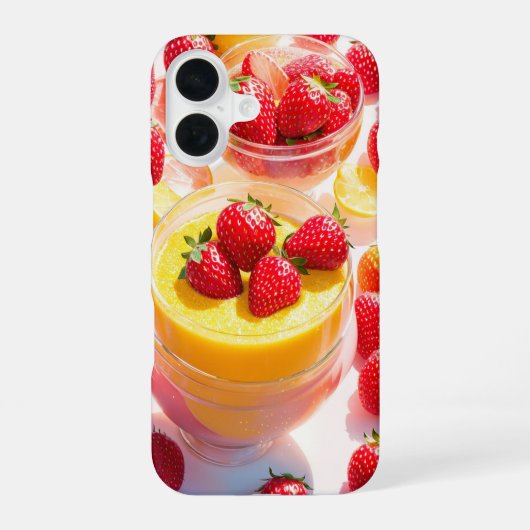 Coque iPhone 16 Strawberry Lemon Dessert Phone Case (Verso)