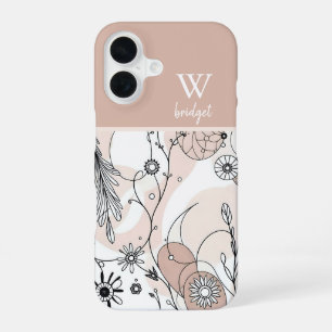 Coque iPhone 16 Style Bohème Minimaliste Abstrait Terreux
