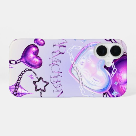 Coque iPhone 16 Style pourpre Y2K pour iphone (Verso Horizontal)