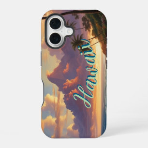 Coque iPhone 16 Style Vintage Hawaïen Voyage Honolulu Mid-Pacifiqu