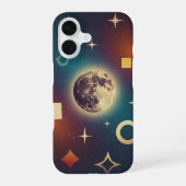 Coque iPhone 16 Stylized Retro Moon Design (Verso)