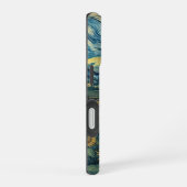 Coque iPhone 16 Sunflower Meadow in the Starry Night (Côté droit)