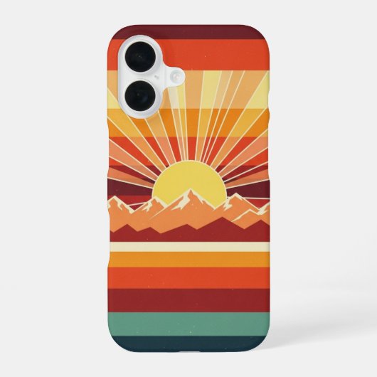 Coque iPhone 16 Sunrise Retro Peaks (Verso)
