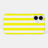 Coque iPhone 16 Sunshine Yellow and White Striped Print (Verso Horizontal)