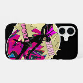 Coque iPhone 16 Super-héroïne rétro (Verso Horizontal)