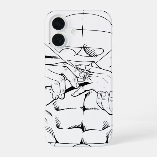 Coque iPhone 16 Superman noir et blanc 3 (Verso)