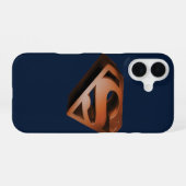 Coque iPhone 16 Superman S-Shield | Logo Grainy 3D (Verso Horizontal)