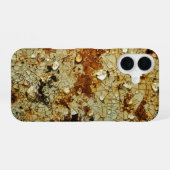 Coque iPhone 16 Surface de métal rouillé fissurée (Verso Horizontal)