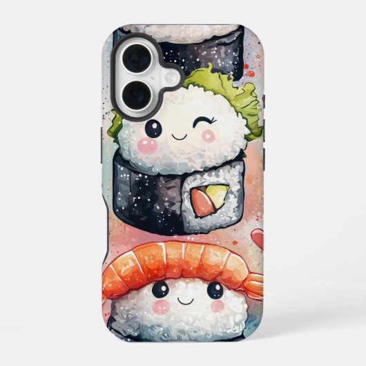 Coque iPhone 16 Sweet Sushi Trio - Couverture de la boîte téléphon (Verso)