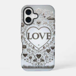 Coque iPhone 16 Symbole d'amour transparent Crystal