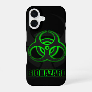 Coque iPhone 16 Symbole de biodanger vert brillant