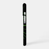 Coque iPhone 16 Symétrie noire Abstraite en néon vert (Côté gauche)
