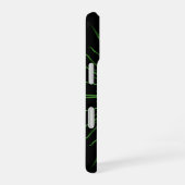 Coque iPhone 16 Symétrie noire Abstraite en néon vert (Côté droit)