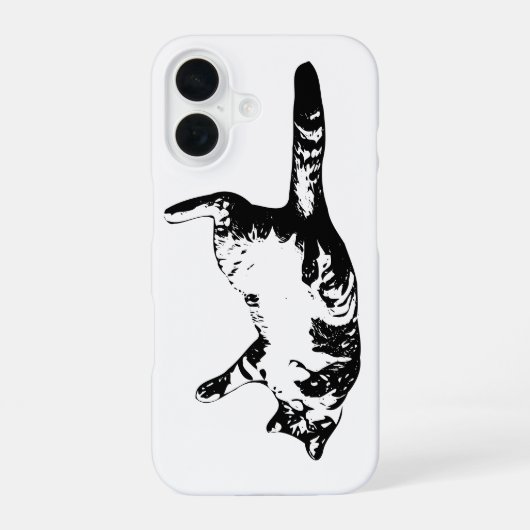 Coque iPhone 16 Tabby Outline, Calme Minimaliste (Verso)
