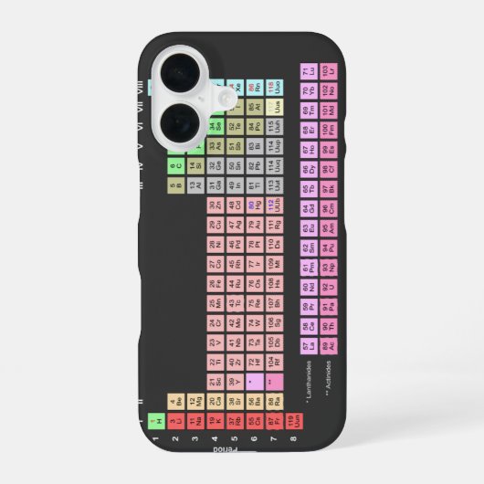 Coque iPhone 16 Tableau périodique des éléments (Verso)