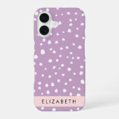 Coque iPhone 16 Taches Dalmatiennes Lilas, Points Dalmatiens, Votr (Verso)