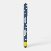 Coque iPhone 16 Taches de dalmatien bleu marine, Points, Tachetés, (Côté droit)