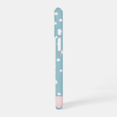 Coque iPhone 16 Taches de dalmatien bleues, Points de dalmatien, V (Côté gauche)