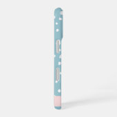 Coque iPhone 16 Taches de dalmatien bleues, Points de dalmatien, V (Côté droit)