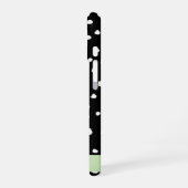 Coque iPhone 16 Taches de dalmatien, Points, Noir et Blanc, Votre  (Côté gauche)