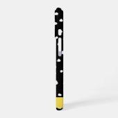 Coque iPhone 16 Taches de dalmatien, Points, Noir et Blanc, Votre (Côté gauche)