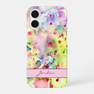 Coque iPhone 16 Taches de peinture aquarelle colorées artistiques