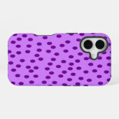 Coque iPhone 16 Taches de polka violet lavande  (Verso Horizontal)