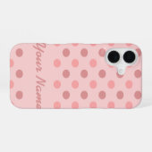 Coque iPhone 16 Taches rose pointillées (Verso Horizontal)