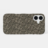 Coque iPhone 16 Tapis de bain à motif zèbre fluide (Verso Horizontal)