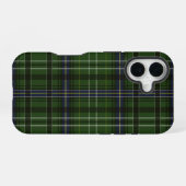 Coque iPhone 16 Tartan en vert (Verso Horizontal)