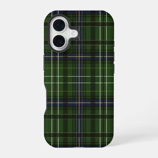 Coque iPhone 16 Tartan en vert (Verso)